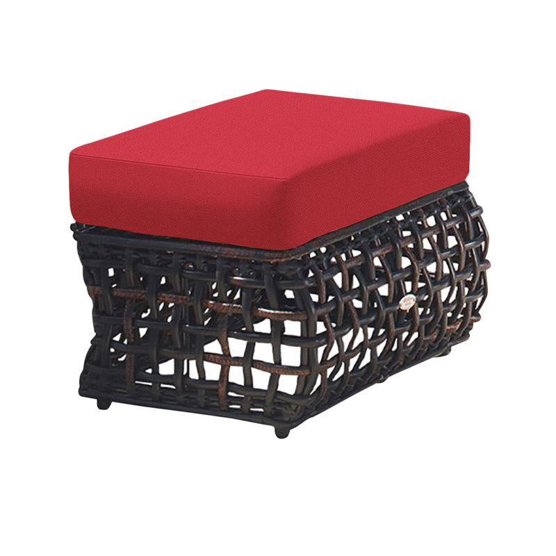 Dynasty Outdoor Ottoman, Black Mushroom, Canvas Canvas Sunbrella® Canvas