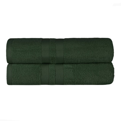 Serviette de bain ultra-douce en coton uni double ligne Dobby