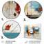 Teal Orange Bold Flow Collage Buildings & Architecture Wall Decor on Metal