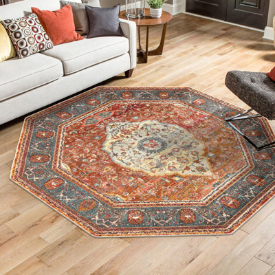 Folmar Oriental Rust Red Area Rug