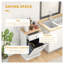Armoire poubelle autoportante inclinable avec portes doubles HOMcom, unité de rangement en MDF blanc pour déchets