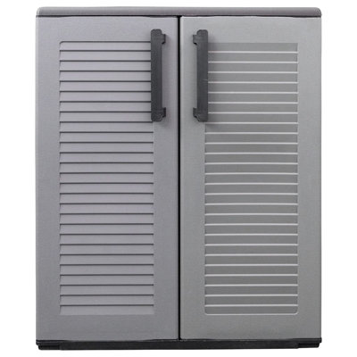 PolyPropylene Cabinet Deck Box in Gray/Black by VidaXL