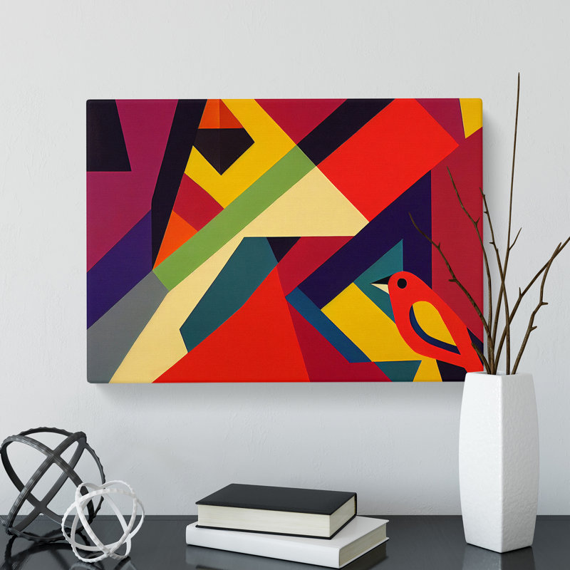 Elegant Abstract Bird - Wrapped Canvas Print, 35cm H x 50cm W x 3cm D