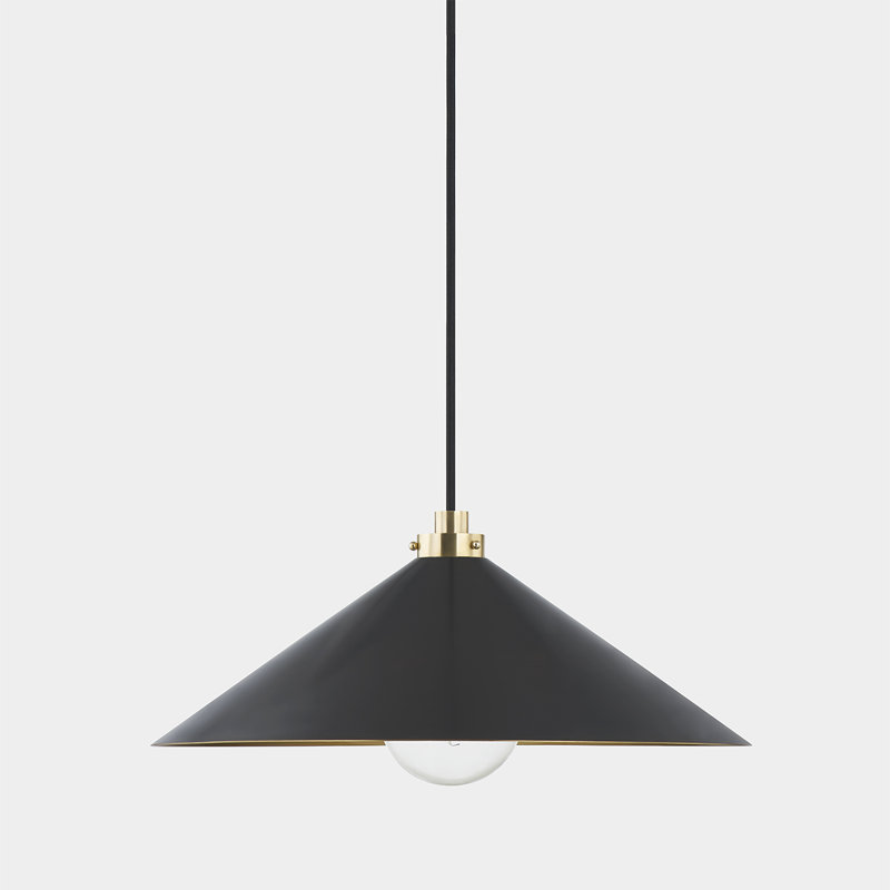 1 - Light Pendant, Aged Brass, Distressed Bronze, 6.5" H x 12" W x 12" D