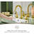 Brushed Gold Farmhouse Rotatable Bathroom Faucet - 8 Inch Widespread 3-Hole With Pull-Out Sprayer, Lead-Free Stainless Steel, Metal Pop-Up Drain, Water Supply Lines, 2 Handles-120713468