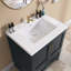 Comptoir de meuble-lavabo simple 30 po x l 22 po avec comptoir en pierre en résine et comptoir rectangulaire encastré avec trou pré-percé et drain central