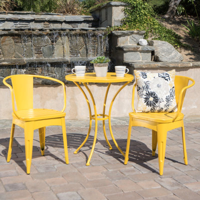 3 Pc Kd Metal Yellow Iron Bistro - Alkali- For Outdoor Use In Water- Construction