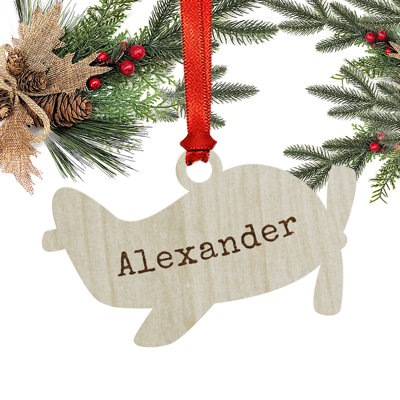 Ornement de noël en bois gravé au laser personnalisé