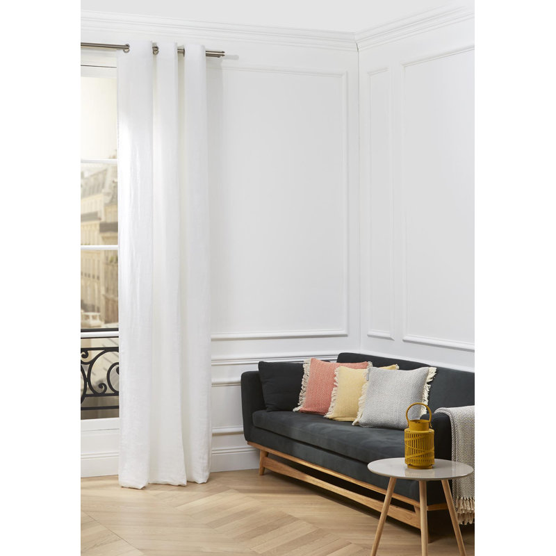 Dziedzic Linen Room Darkening Single Curtain Panel, 140 W x 350 D cm, White