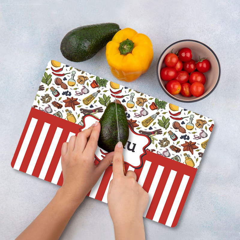 Tempered Glass Cutting Board, 7.9 x 11.8 inches | 100% Antibacterial, Easy-Clean Surface, Non-Slip Silicone Feet | Perfect for Food Prep & Serving, Durable & Stylish Kitchen Essential, Not Dishwasher Safe