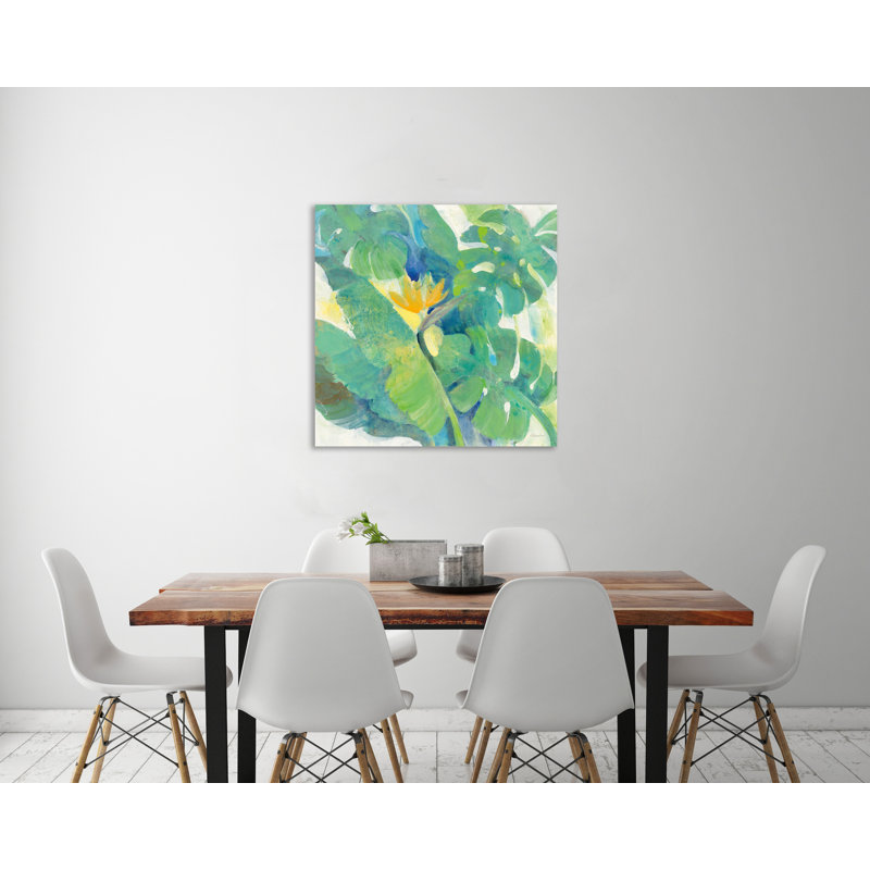 «Tropical Paradise», toile tendue par Albena Hristova, H 48 po x l 48 po x P 1,5 po