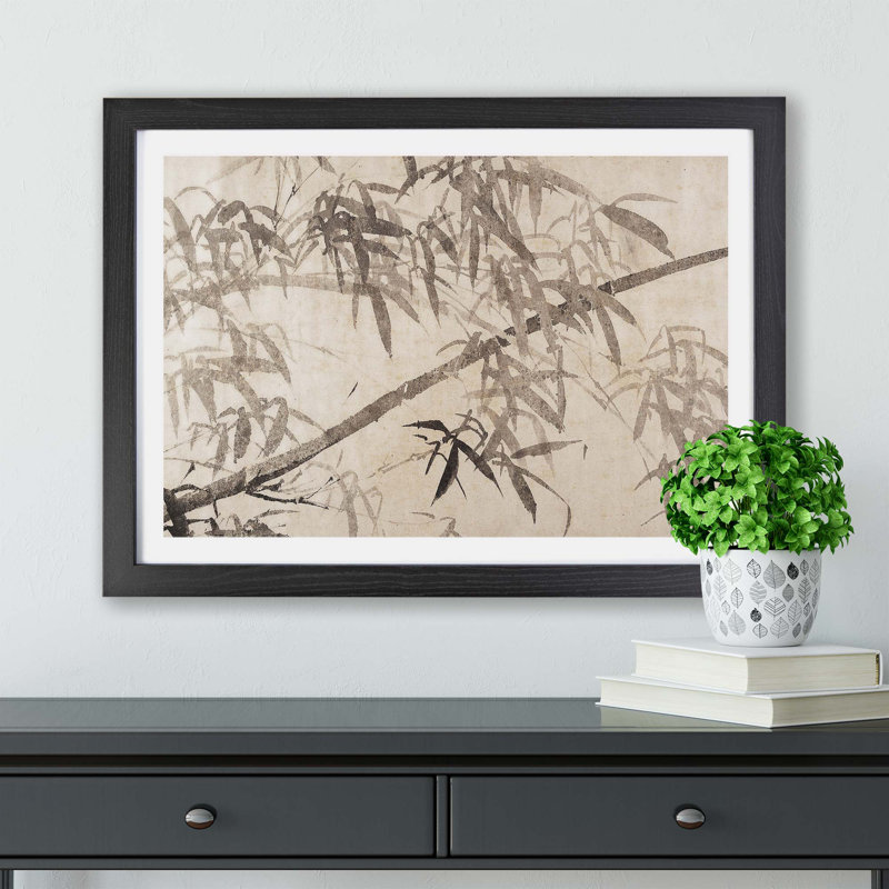 Bamboo Plant - Framed Print, 24cm H x 33cm W x 2cm D, Black