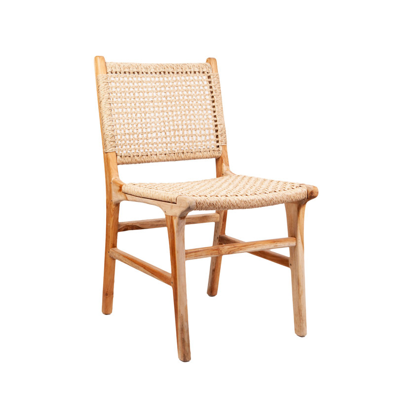 Chaise d'appoint empilable en bois massif brun