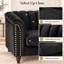 Fauteuil capitonné noir, accoudoirs arrondis et garniture cloutée-278133983