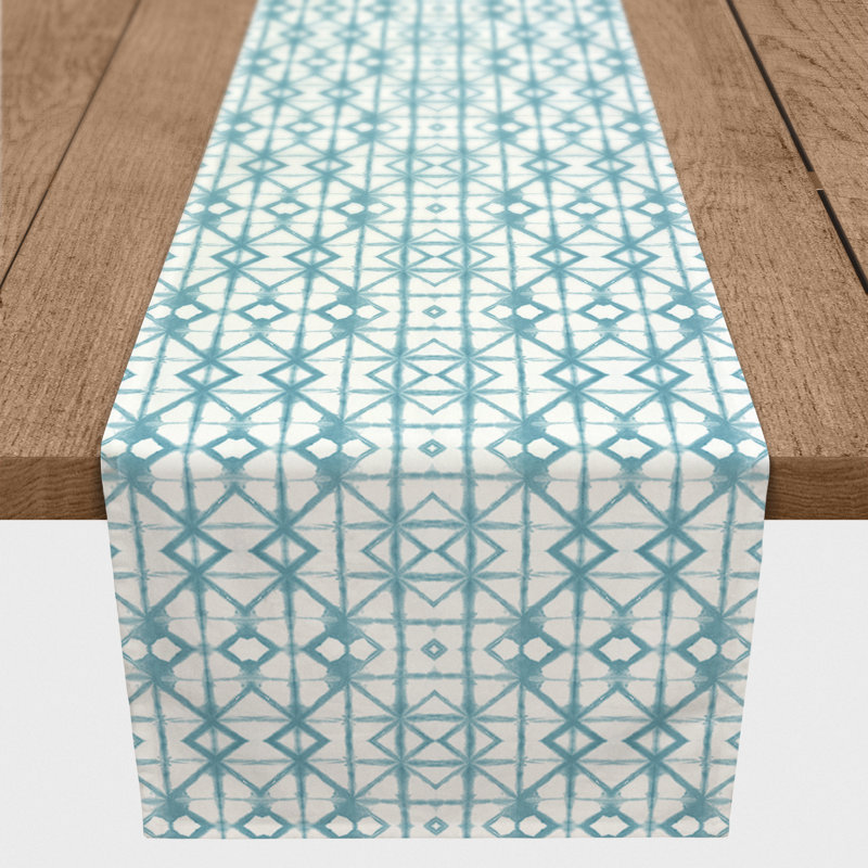 Chemin de table Claristine, Bleu, P 16 po x L 72 po