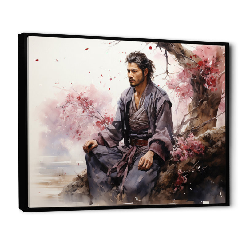 Asian Art Samurais Resolve V, reproduction d'art sur toile, H 30 po x l 40 po x P 1,5 po, Cadre flottant noir