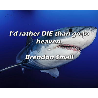 Artsy Quote "I’d rather DIE than go to heaven." By Brendon Small Gallery Wrapped Canvas