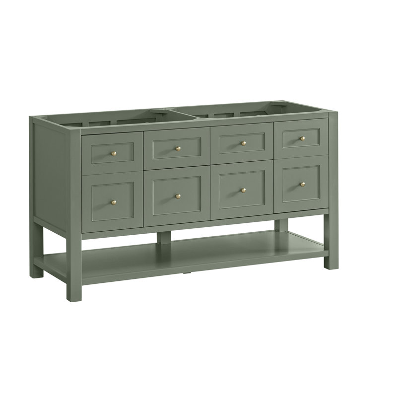 Breckenridge 59.88'' W Double Bathroom Vanity Base, Smokey Celadon