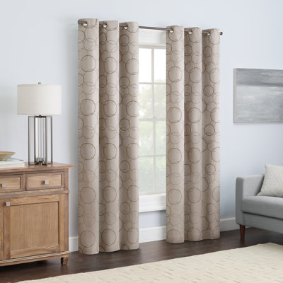 Eclipse Meridian Geometric 100% Blackout Thermaback Grommet Window Curtain Panel