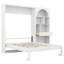 Lit escamotable avec armoire arquée, DEL intégrée, tiroir, cadre de lit mural pliable, plusieurs compartiments de présentation ouverts-133408617
