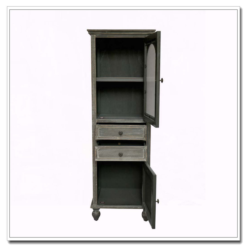 Armoire de rangement Farmhouse, Noir + gris