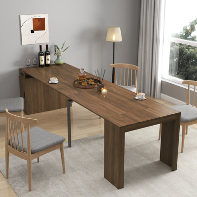 Modern Multifunctional Table With Outlet And Storage, Easily Adjusts To Space, Suitable For Weddings Family Reunions, Support Extendable Dining Ac Out