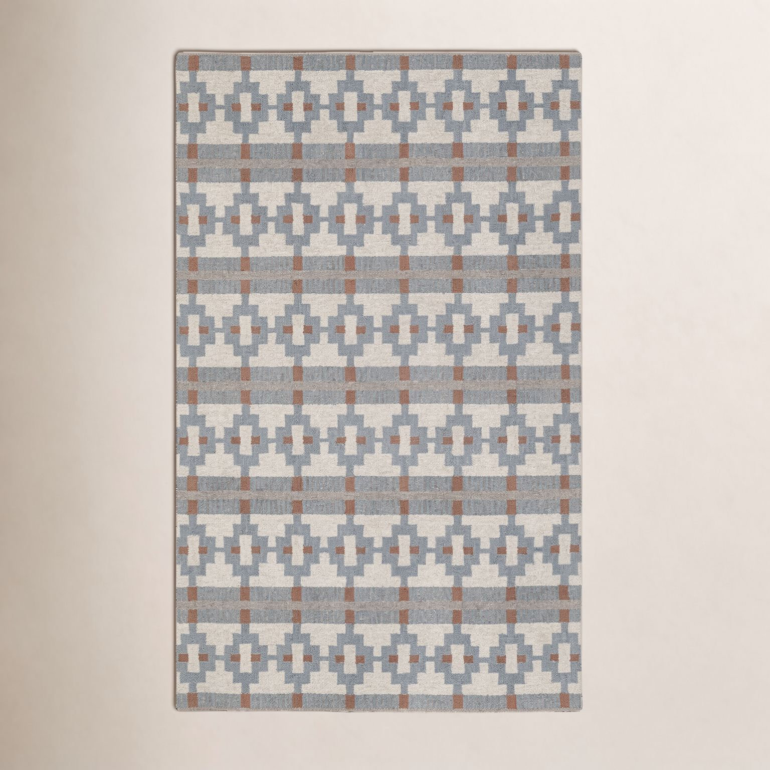 Elsey Hand-Tufted Geometric Wool Rug, Rectangle 5' x 8'