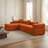 Modular Boneless Corduroy Reversible Sectional Sofa - 5-in-1 Convertible Sleeper, No-Assembly Grand King Bed-55331172