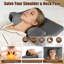Coussin ergonomique ergonomique en mousse à mémoire de forme pour le cou, chauffage à 3 niveaux et 3 intensités de vibration de 30 minutes pour soulager la douleur au niveau du cou, des épaules et des épaules