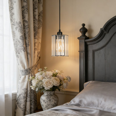 1-Light Modern Minimalist Art Deco Single Glass Pendant Light