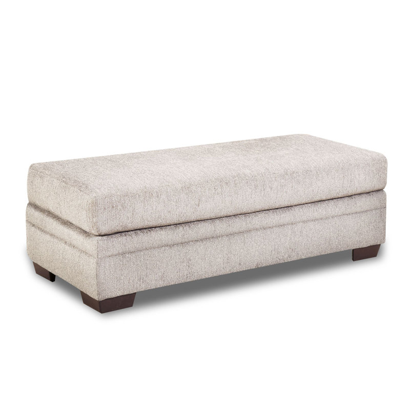 Torleif Chaise Sectional with Ottoman, Left Arm Facing, Cream Polyester