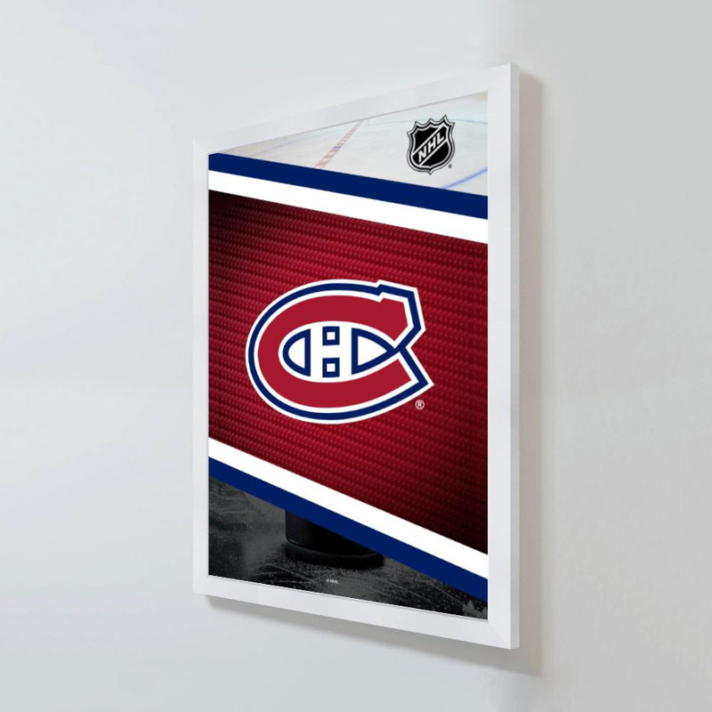Art mural des Canadiens de Montréal (LNH), H 48 po x l 32 po, Framed Acrylic, Blanc