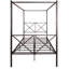 Structure de lit à baldaquin en métal noir pleine grandeur. Construire. Une expérience de sommeil silencieux. Abondante sous les options de rangement. Processus d'assemblage simple. 12. Peut supporter une plateforme de 400 à 600 lb avec un cadre en forme de X. Robuste