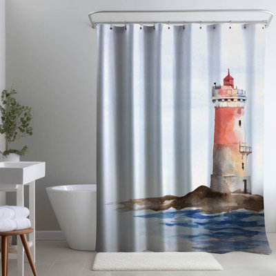Shower Curtain CO102 – Polyester Shower Curtain, Dye Sublimation Print, 71" W × 74" L