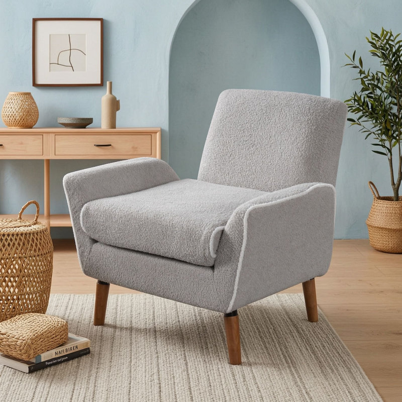 Fauteuil d'appoint rembourré avec pieds, Grey