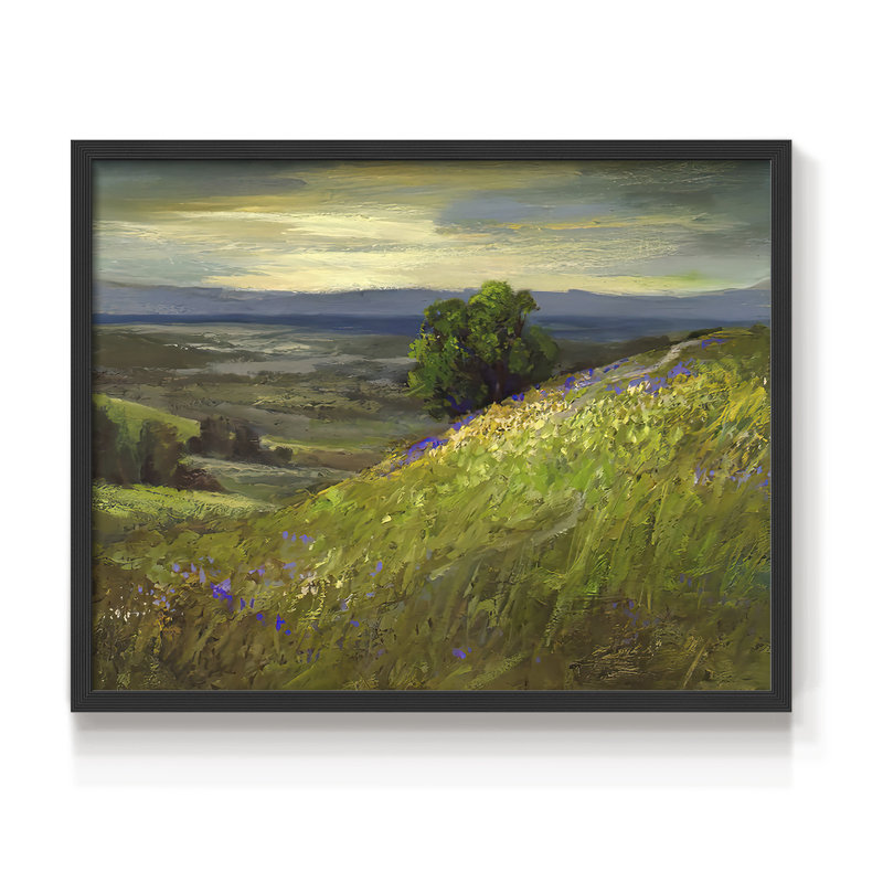 Chemin vers le haut Windy Hill - reproduction encadrée - réversible, H 16 po x l 20 po, Noir, noir, noir, noir