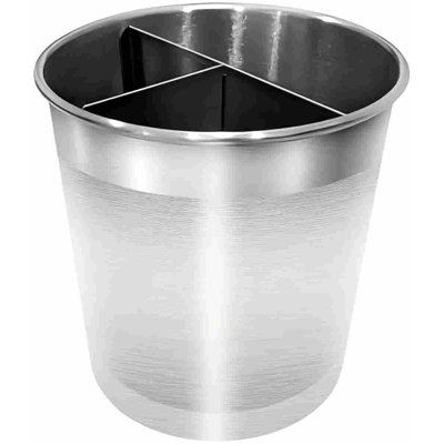 Rotating Extra Large Stainless Steel Utensil Holder Caddy With Sturdy No-Tip Weighted Base, Removable Divider, And Gripped Insert Bottom -Dishwasher Safe Metal Cooking Utensil Holder