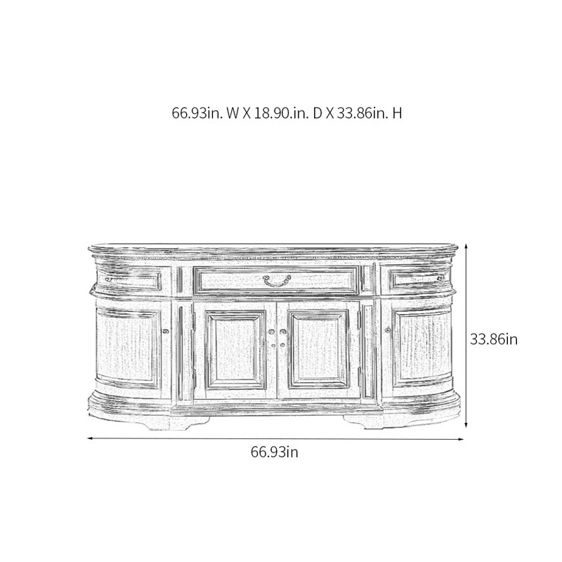 Buffet avec 4 portes et 3 tiroirs