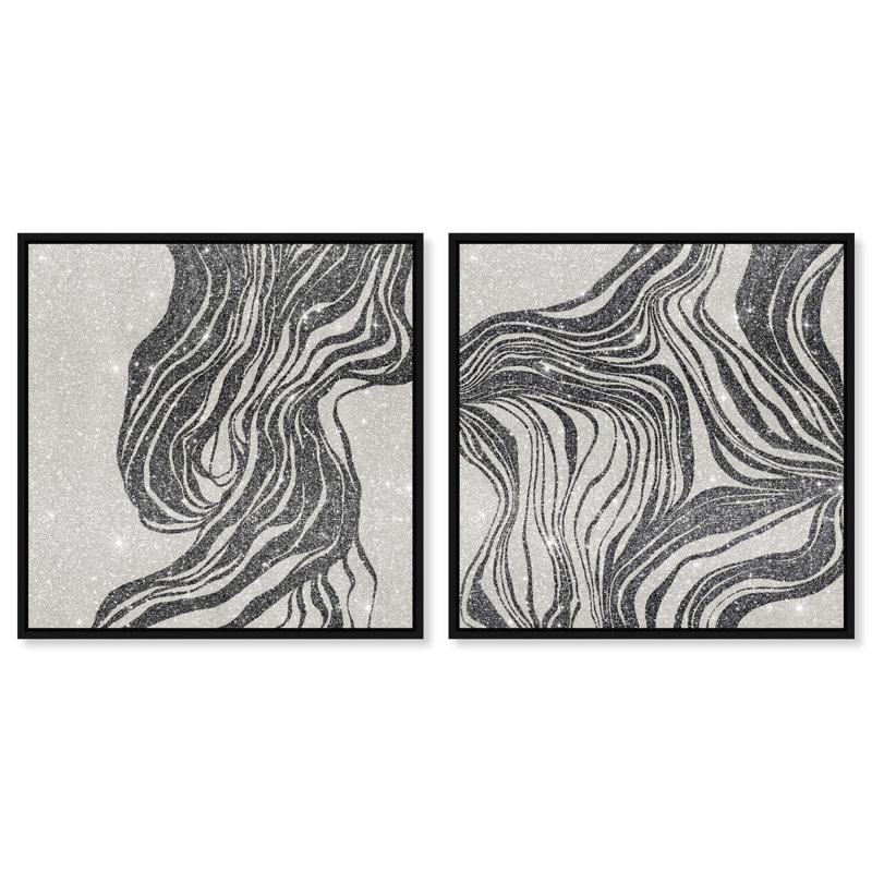 Emotional Set Canvas Abstract Print by Oliver Gal, Black Frame, 12 x 12, 31"H x 31"W, Black Floater Frame