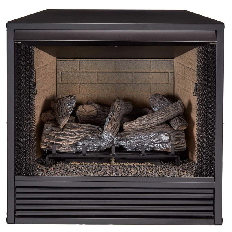ProCom 36" Black Ventless Gas Firebox with Mantel
