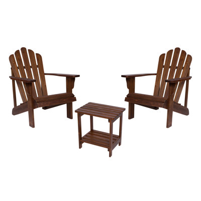 Sneller Solid Wood Adirondack Chair with Table