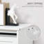 Armoire de rangement pour garde-manger 68 po avec station de charge, 2 armoires à ordures inclinables et support pour micro-ondes, huche de cuisine autoportante avec portes en verre et tablette réglable, blanc