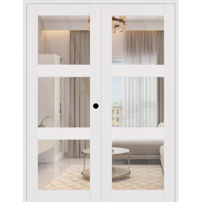 Porte intérieure pré-suspendue double Smart Smart 3 Lite, 35,5 po x 79,37 po, Gauche