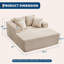 Boneless 61" Oversized Corduroy Sofa Bed with 4 Pillows, No Assembly Cloud Chaise Lounge for Home Office-2120419891