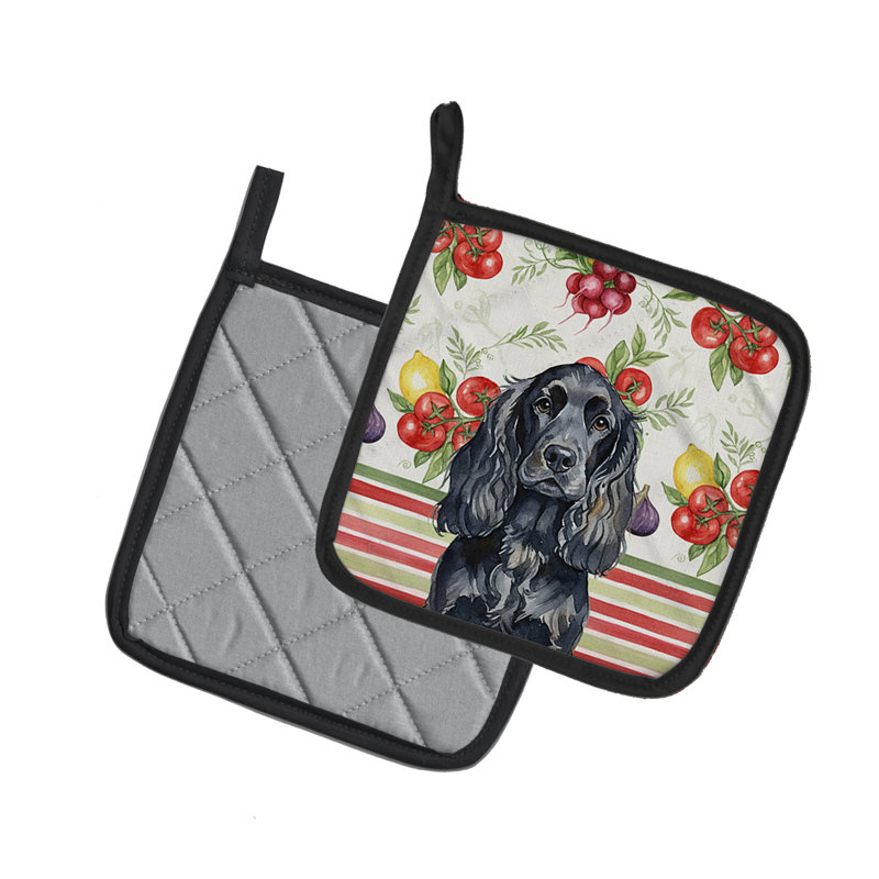 Paire de supports à casseroles noir anglais Cocker Spaniel, Noir