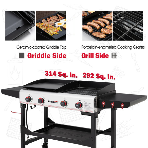 Griddle for Gas Grill, 17 x 13 Flat Top Grill with Removable