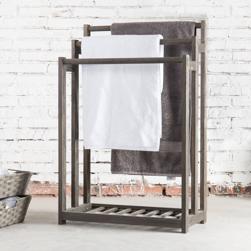 Freestanding Wood Towel Quilt Rack
