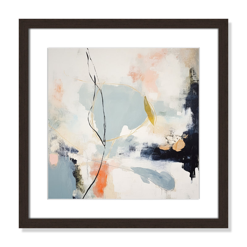 «Ethereal Blue Beats I Print» par Irena Orlov, L 17 po x H 17 po, Matted Print, Open Grain Walnut