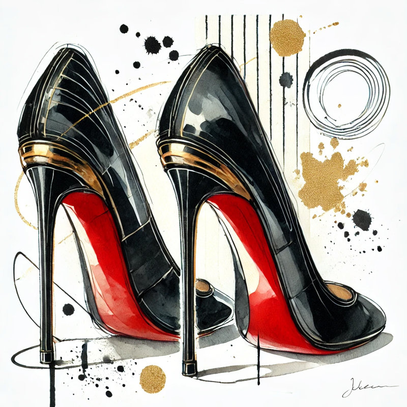 Impression sur toile Golden Glamour: Luxe Heels, H 12 po x l 12 po