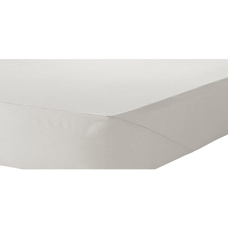 Plain Weave / Muslin Fitted Sheet, Cream, Small Double (4')